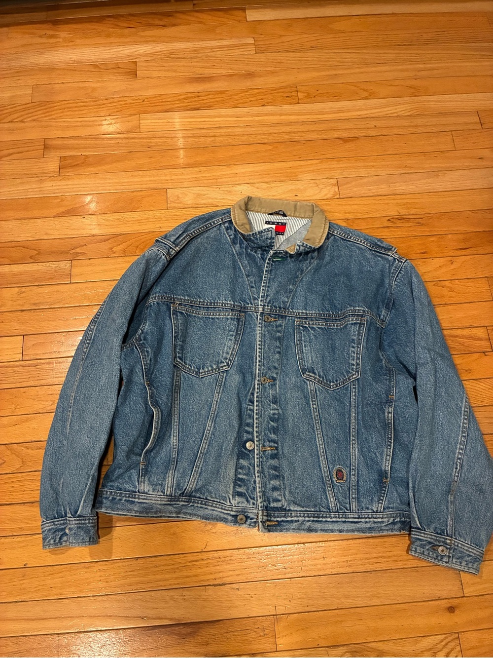 Vintage Tommy Hilfiger Denim Jean Jacket Size Mens XXL 90s Ultra Rare